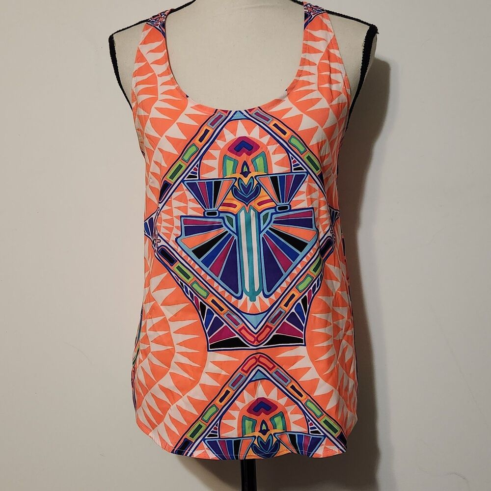 Mara Hoffman Cosmic Fountain neon Racerback Tank Top SZ S